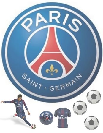 PSG logo tímu plus Neymar a lopty - oblátka