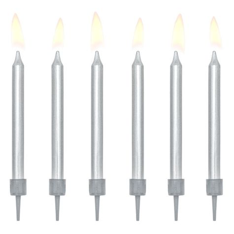 Tortové sviečky - Strieborné (6ks)