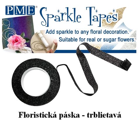 Trblietavá floristicka páska - ČIERNA/STRIEBORNÁ