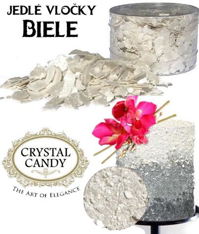 Crystal Candy - Jedlé vločky - Perleťové Biele