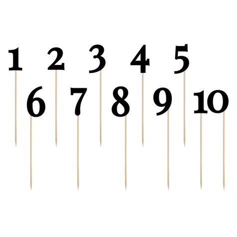 Zapichovacia dekorácia - čísla 0-9 čierne