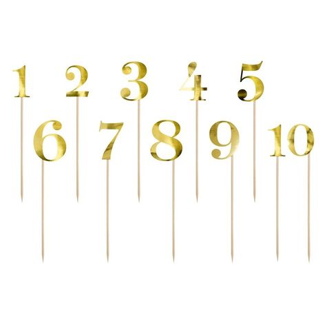 Zapichovacia dekorácia - čísla 0-9 - zlaté