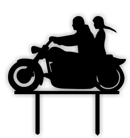 Zapichovacia svadobná ozdoba -na motorke