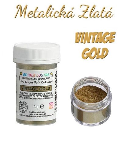 Zlatá prachová farba s leskom - Vintage Gold (4g)